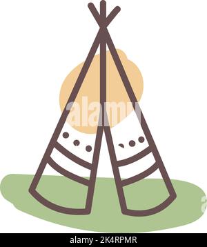 Cultural tent, illustration, vector on a white background. Stock Vector