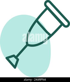 Medical walking crutches, illustration, vector on a white background. Stock Vector