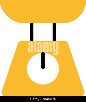 Kitchen scale, illustration, vector on a white background. Stock Vector