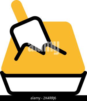 Pet sand, illustration, vector on a white background. Stock Vector