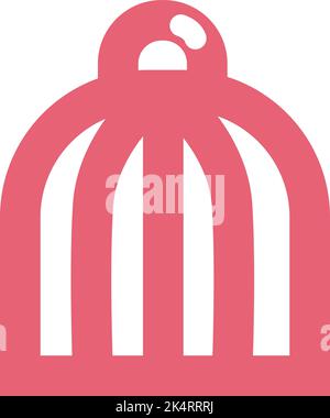 Pink bird cage, illustration, vector on a white background. Stock Vector