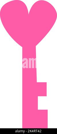 Love key, illustration, vector on a white background. Stock Vector