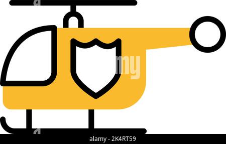 Police helicopter, illustration, vector on a white background. Stock Vector