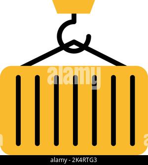 Shipping container, illustration, vector on a white background. Stock Vector