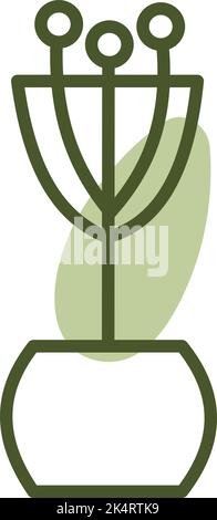 Potted flower, illustration, vector on a white background. Stock Vector