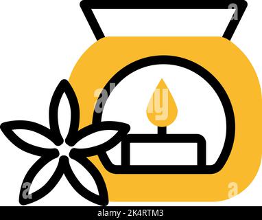 Spa aroma candle, illustration, vector on a white background. Stock Vector