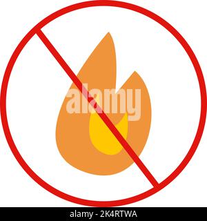 Public sign no fire, illustration, vector on a white background. Stock Vector