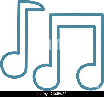 Blue music notes, illustration, vector on a white background. Stock Vector