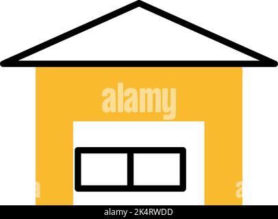 Shipping warehouse, illustration, vector on a white background. Stock Vector