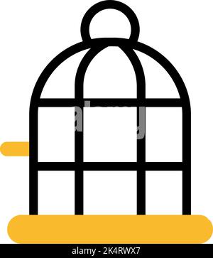 Bird cage house, illustration, vector on a white background. Stock Vector