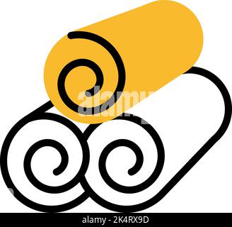 Spa rolled towels, illustration, vector on a white background. Stock Vector