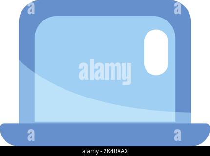 Social media laptop, illustration, vector on a white background. Stock Vector