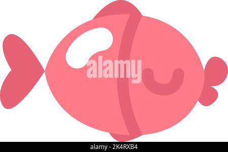 Pink fish, illustration, vector on a white background. Stock Vector