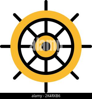 Vacation ship wheel , illustration, vector on a white background. Stock Vector