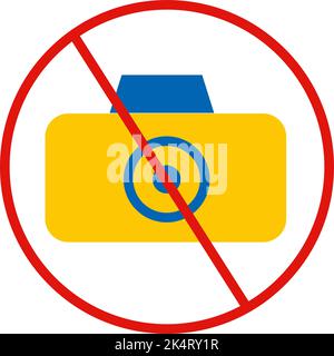 Public sign no cameras , illustration, vector on a white background. Stock Vector