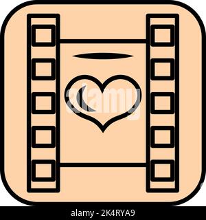 Romantic movie, illustration, vector on a white background. Stock Vector