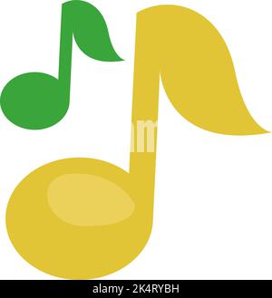 Two music notes, illustration, vector on a white background. Stock Vector