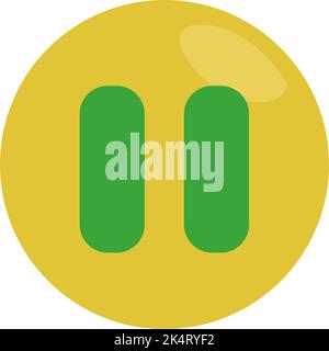 Pause music, illustration, vector on a white background. Stock Vector