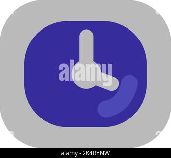 Simple grey wall clock, illustration, vector on a white background. Stock Vector