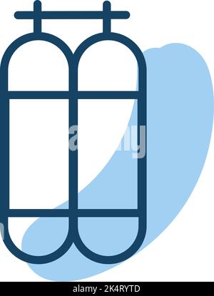 Oxygen tubes, illustration, vector on a white background. Stock Vector