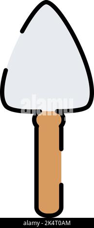 Trowel tool, illustration, vector on a white background. Stock Vector