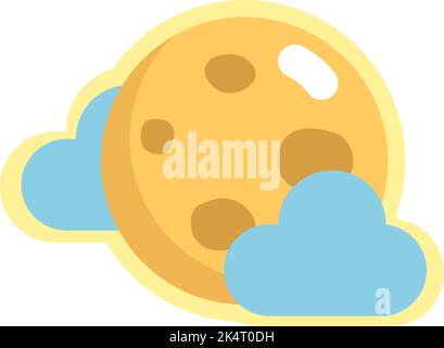 Moon in the space, illustration, vector on a white background. Stock Vector