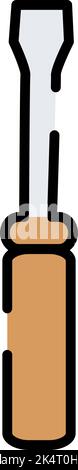 Screwdriver tool, illustration, vector on a white background. Stock Vector