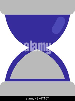 Grey Sand clock, illustration, vector on a white background. Stock Vector