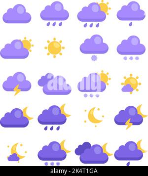 Weather cast, illustration, vector on a white background. Stock Vector