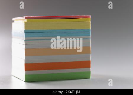 Multi-colored stack of paper for notes, close-up Stock Photo