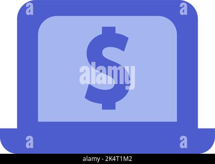 Banking laptop, illustration, vector on a white background. Stock Vector