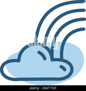 Rainbow in clouds, illustration, vector on a white background. Stock Vector