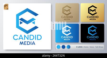 candid media illustration Logo design in form C and M. Blank name for insert your Branding. Designed with examples for all kinds of applications. You Stock Vector