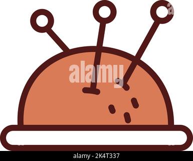 Needle cushion, illustration, vector on a white background. Stock Vector