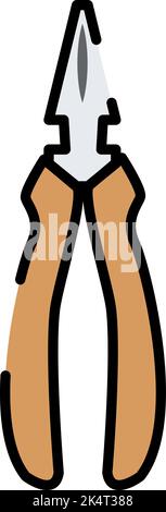 Plier tool, illustration, vector on a white background. Stock Vector