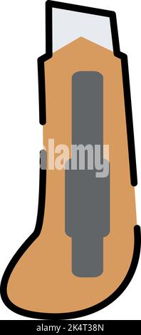 Utility knife, illustration, vector on a white background. Stock Vector