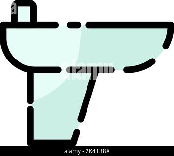 Bathroom bidet, illustration, vector on a white background. Stock Vector