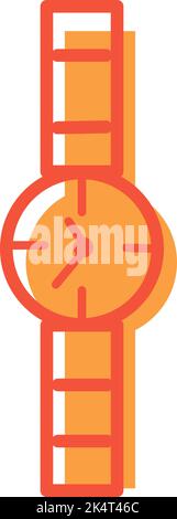 Orange hand watch, illustration, vector on a white background. Stock Vector