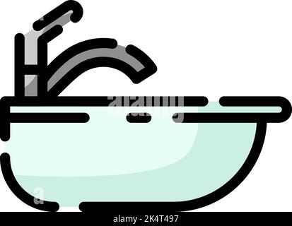 Bathroom sink, illustration, vector on a white background. Stock Vector