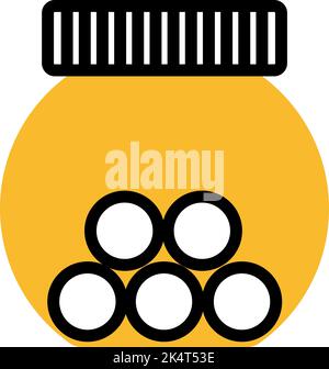 Candy jar, illustration, vector on a white background. Stock Vector