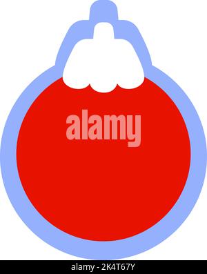 Red chrismas tree decoration, illustration, vector on a white background. Stock Vector