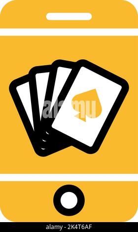 Casino phone, illustration, vector on a white background. Stock Vector