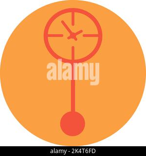 Mechanical wall clock, illustration, vector on a white background. Stock Vector