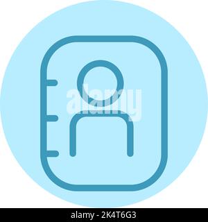 Contacts book, illustration, vector on a white background. Stock Vector