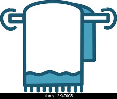 Blue towel, illustration, vector on a white background. Stock Vector