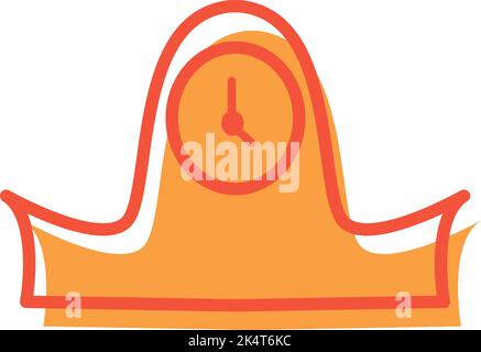 Wooden clock, illustration, vector on a white background. Stock Vector