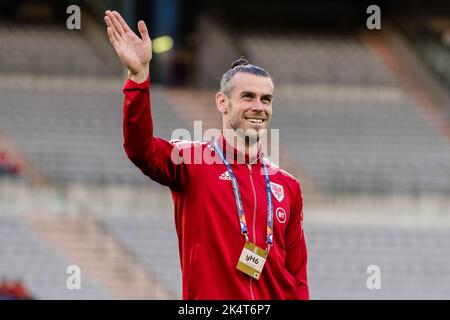 BRUSSELS, BELGIUM - 22 SEPTEMBER 2022: Wales' Gareth Bale prior to the league A 2022 Nations League fixture against Belgium at the King Baudouin Stadi Stock Photo