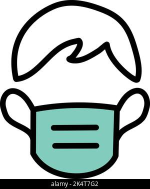 Wearing a mask, illustration, vector on a white background. Stock Vector