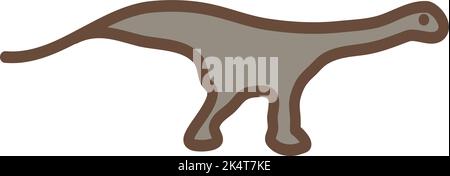 Dinosaur with two legs, illustration, vector on a white background. Stock Vector