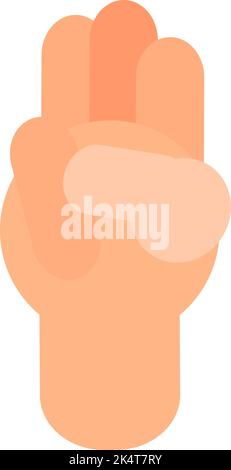 Three fingers, illustration, vector on a white background. Stock Vector